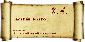 Karikás Anikó névjegykártya